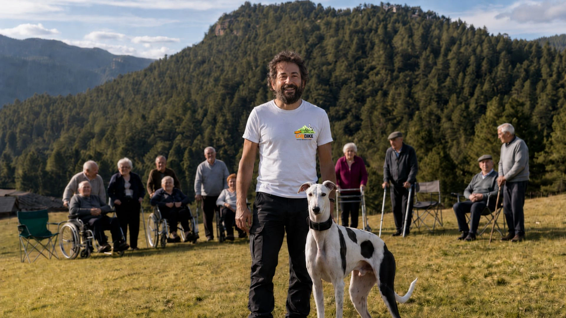 Juanma y Odi con visitantes - Turismo inclusivo Cañibike
