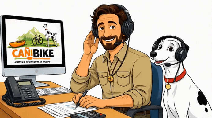 Gif de Juanma y Odi atendiendo el teléfono como dibujo Pixar - Contacto